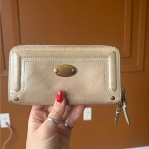 Chloé Beige Zip-Around Wallet